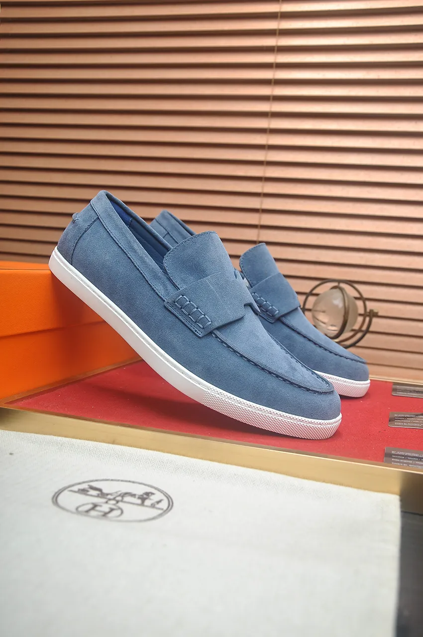 Men's Men's Shoes💰560💶[[HERMES]] (High-end Niuli) New 🍀 HERMES - top version of Hermès classic casual leather shoes! Made of imported original cowhide, the inner top layer is comfortable cowhide lining! Original wear-resistant rubber outsole! High quality products! Code number 39-45 (45 customized)